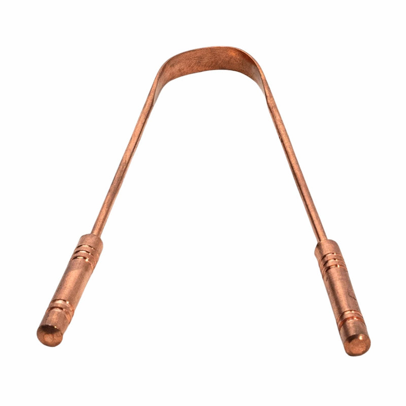Ayurveda Specialist Luxury Tongue Scraper Pure Copper with 2 Handles, koperen tongschraper met twee handvatten