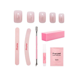 Complete Press On French Nails Set Ombre Soft Pink