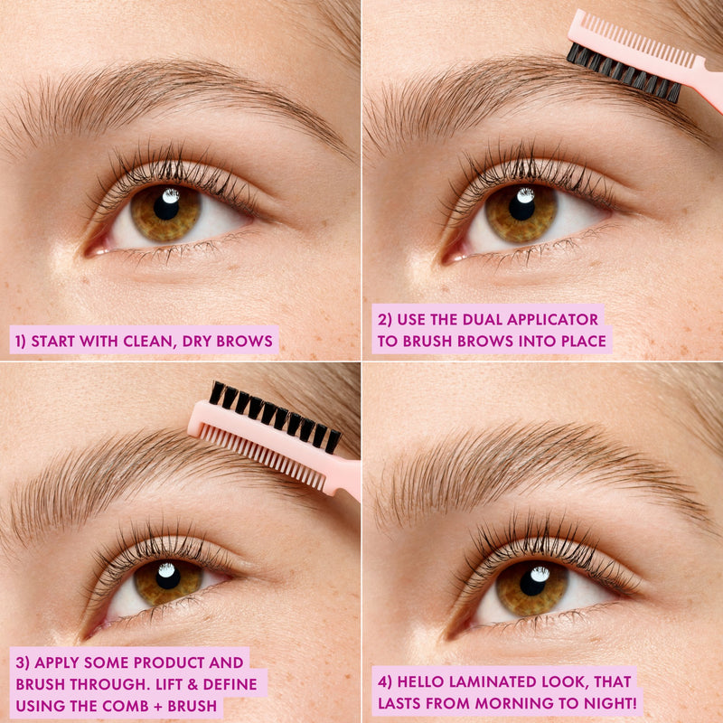 Essence Brow Lift & Freeze Glue 02 Light Brown, 3-in-1 wenkbrauwlijm, foto 3 van 5