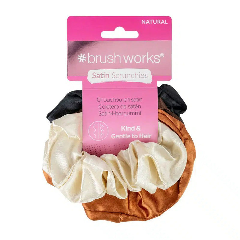 Brushworks Everyday Satin Scrunchie Set, set van zes satijnen scrunchies