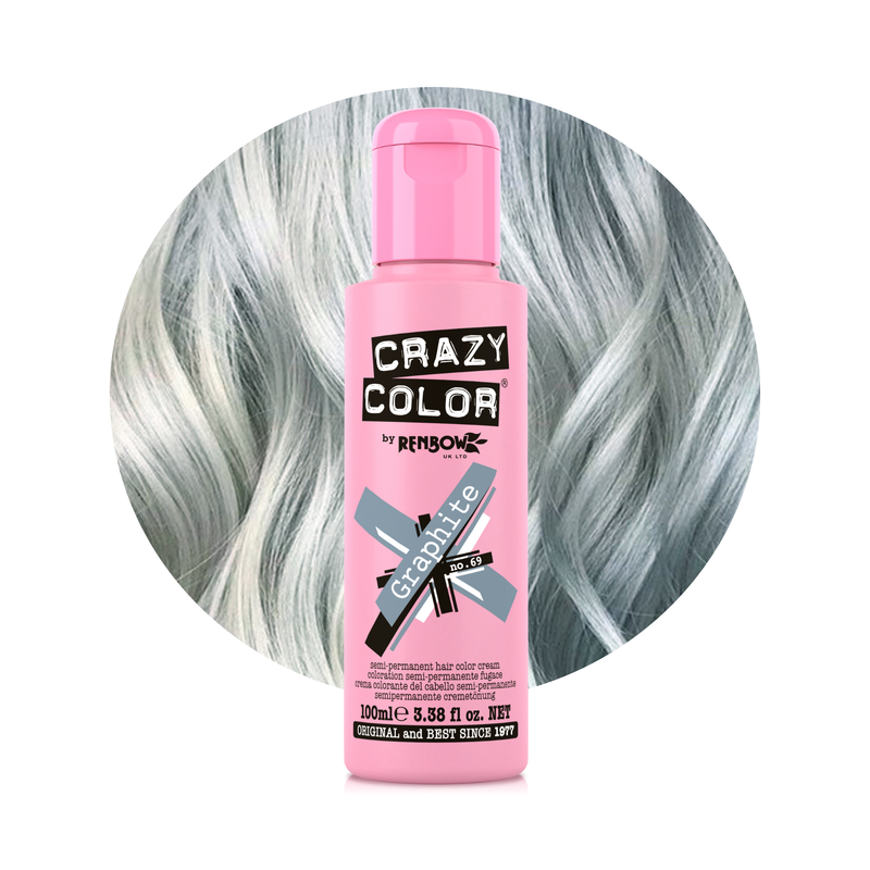 Crazy Color 69 Graphite, semi-permanente haarverf in multi-tonaal grafietgrijs