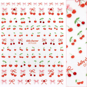 Valentine Bejeweled Nail Art Sticker Coquette Cherry