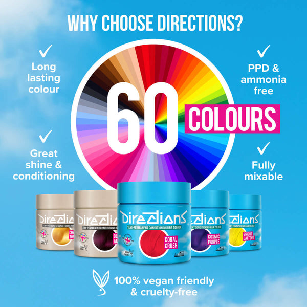 Directions Hair Color #atlantic Blue, semi-permanente haarverf in levendig blauw, foto 4 van 6