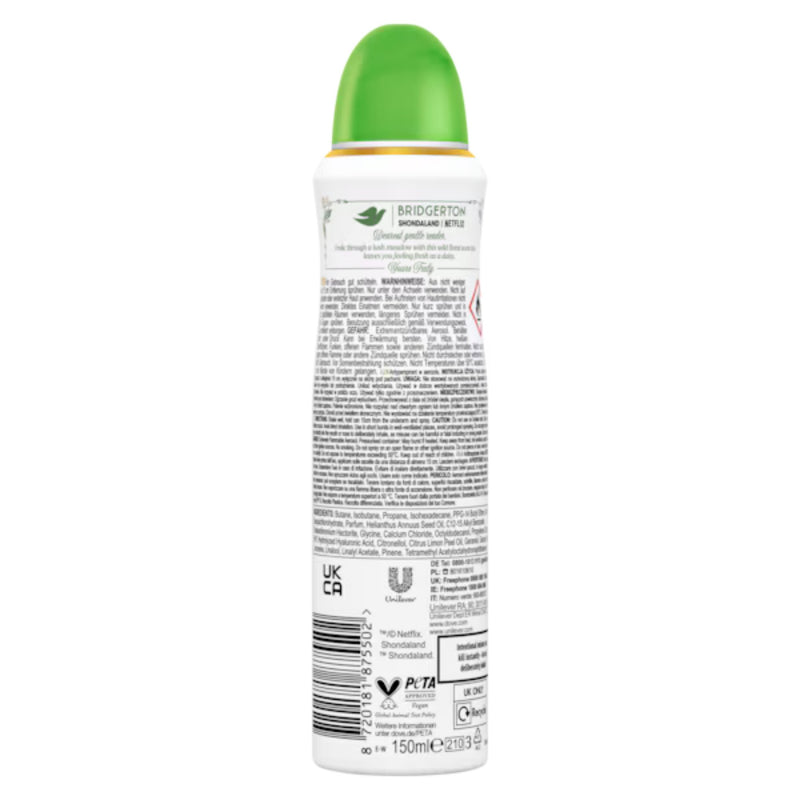 Dove X Bridgerton Love & Meadows Anti Perspirant Deodorant Spray 2