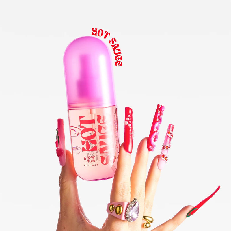 Glow Hub Body Mist Hot Sauce, body mist met kers en muskus geur voor haar en lichaam