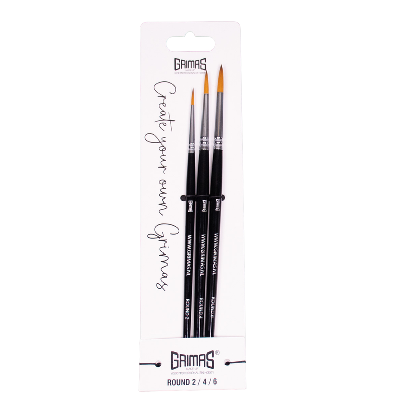 Grimas Face Paint Brush Set Round 2/4/6