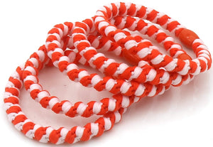 Hair Elastics 5pcs Twisted Orange White