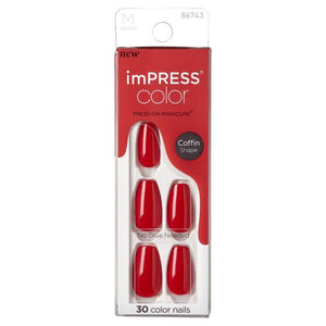 Impress Color Press-On Nails Coffin Reddy or Not