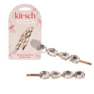 Holiday Metal Gemstone Bobby Pins