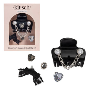 KitschPop Charms & Cloud Clip Set Vintage Black