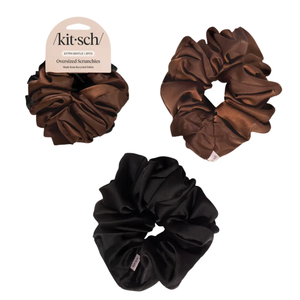 Oversized Scrunchies Black & Chocolate