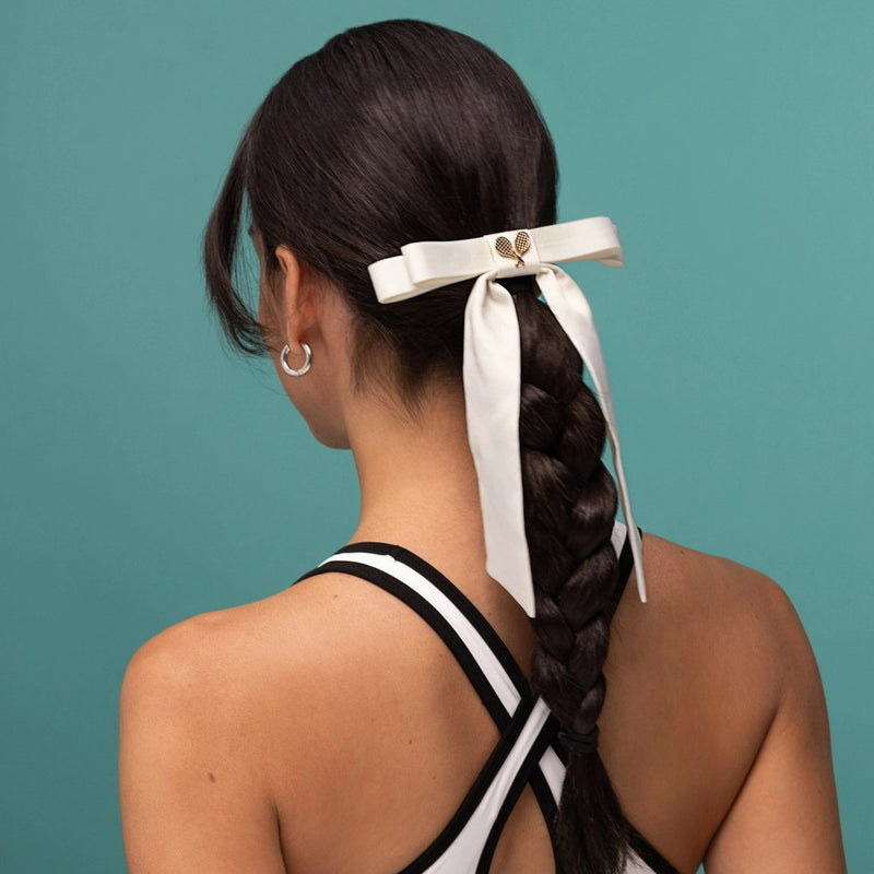 Kitsch Satin Bow Hair Clip Cream