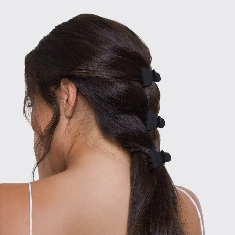 Kitsch X-small Claw Clips 6pc Black & Tort, set van zes kleine haarclips
