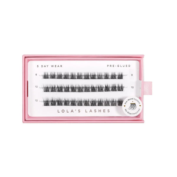 Lola's Lashes Pre-glued Lashes Soft Wisp Petite Pack, wimperclusters voor een natuurlijke look