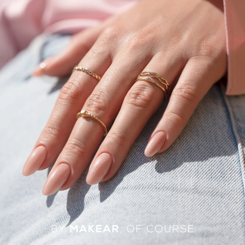 Makear UV Gel Polish 644, warme beige gellak met fijne shimmer