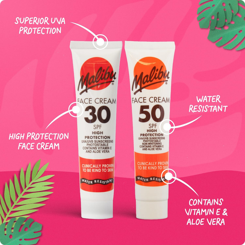 Malibu Suncare Face Cream SPF 30 & Lip Balm SPF 30 Set