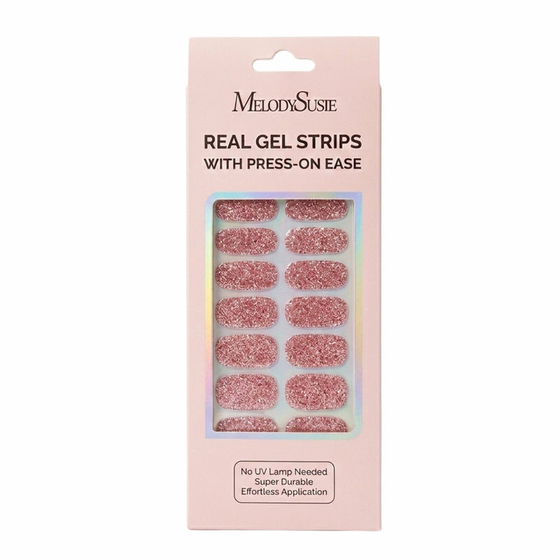 MelodySusie Aurora Collection Real Gel Nail Strips Mani & Pedi Set Disco Pink