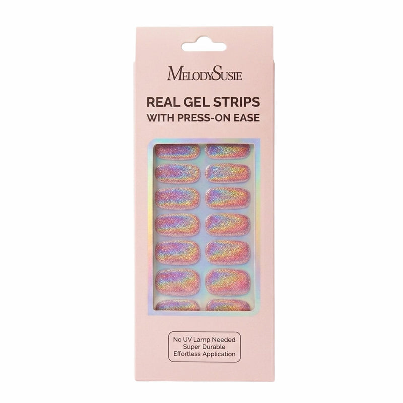 MelodySusie Aurora Collection Real Gel Nail Strips Mani & Pedi Set Rosewood Shimmer