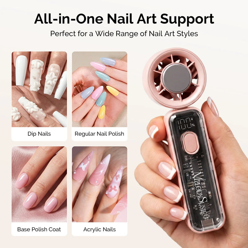 MelodySusie P-ARTF13 Mini Nail Fan Pink