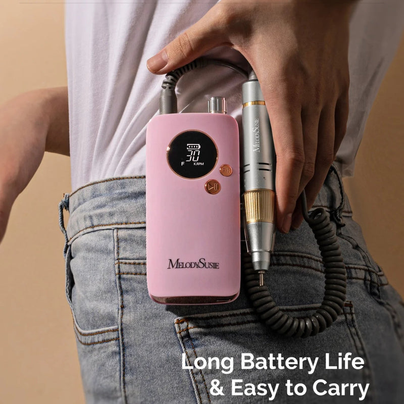 MelodySusie SC320F Clip On Rechargeable Nail Drill 30.000RPM Pink Gold