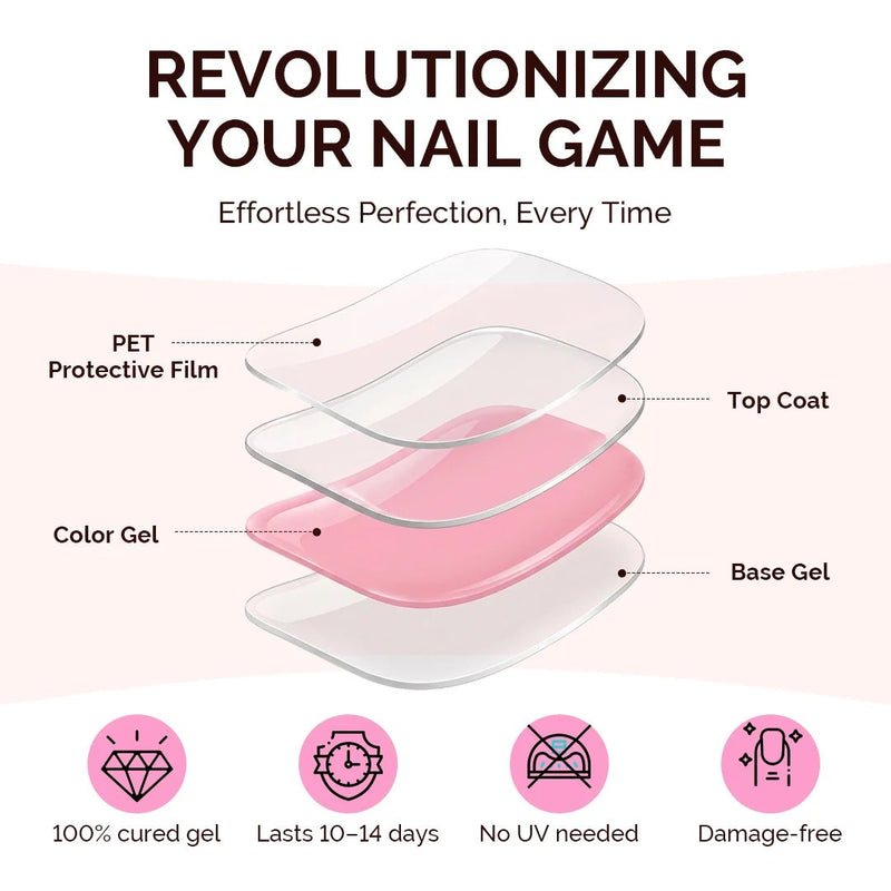 MelodySusie Summer Collection Real Gel Nail Strips Mani & Pedi Set Baby Pink