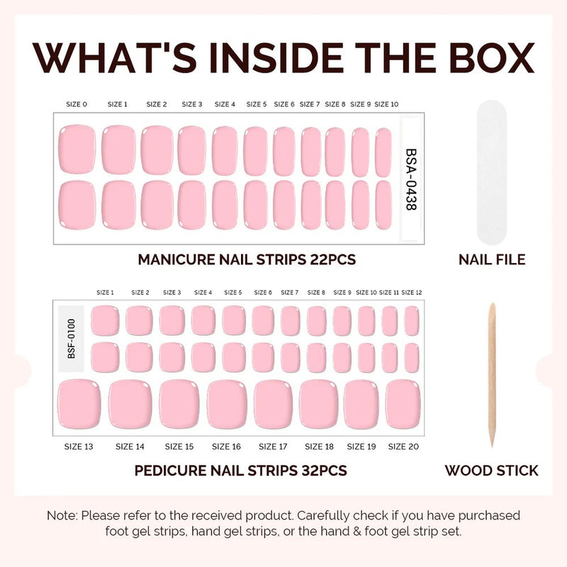 MelodySusie Summer Collection Real Gel Nail Strips Mani & Pedi Set Pure White