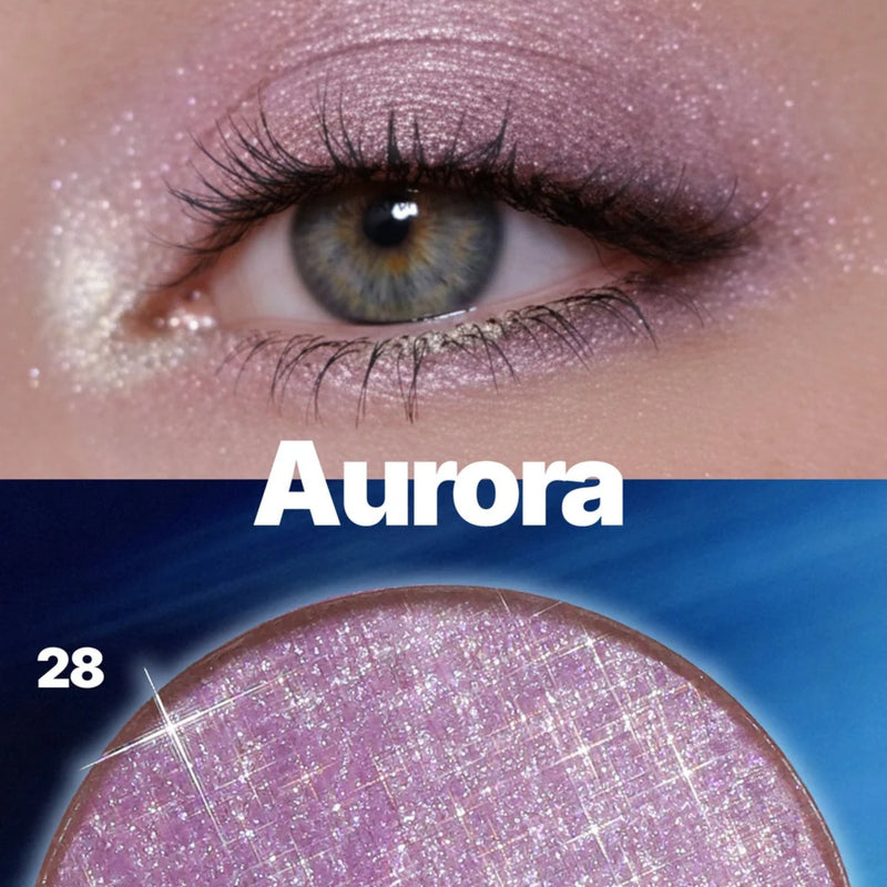 Moira Chroma Light Shadow 028 Aurora, paarse metallic oogschaduw, foto 2 van 5