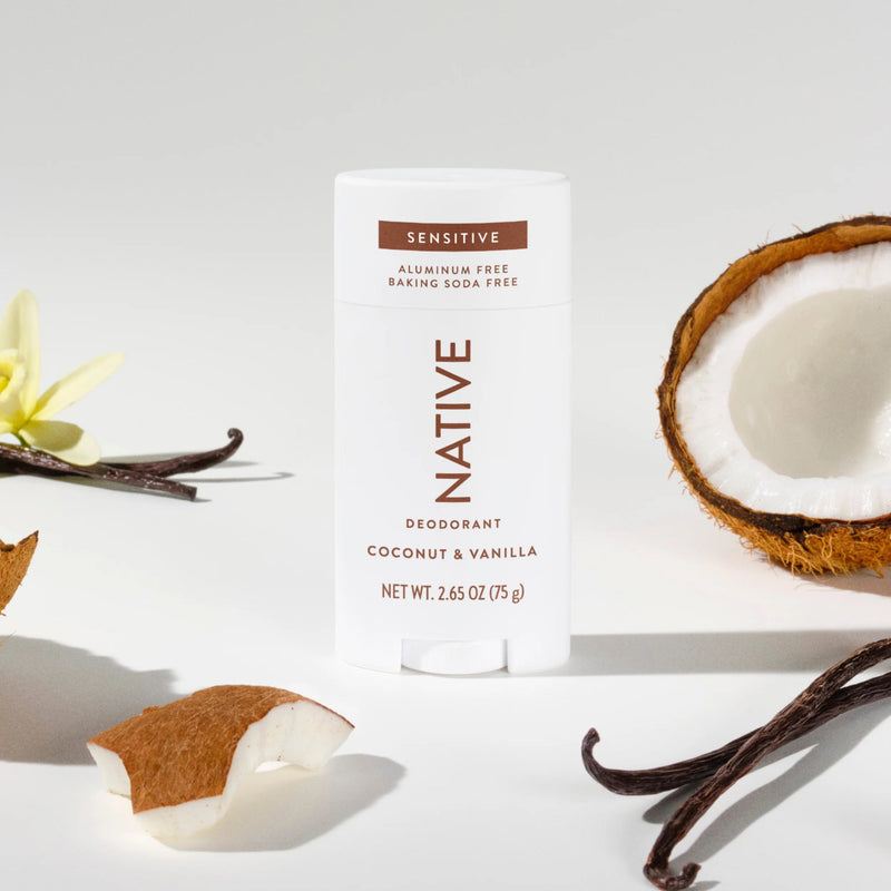 Native Sensitive Deodorant Stick Coconut & Vanilla, deodorant voor gevoelige huid met kokos- en vanillegeur