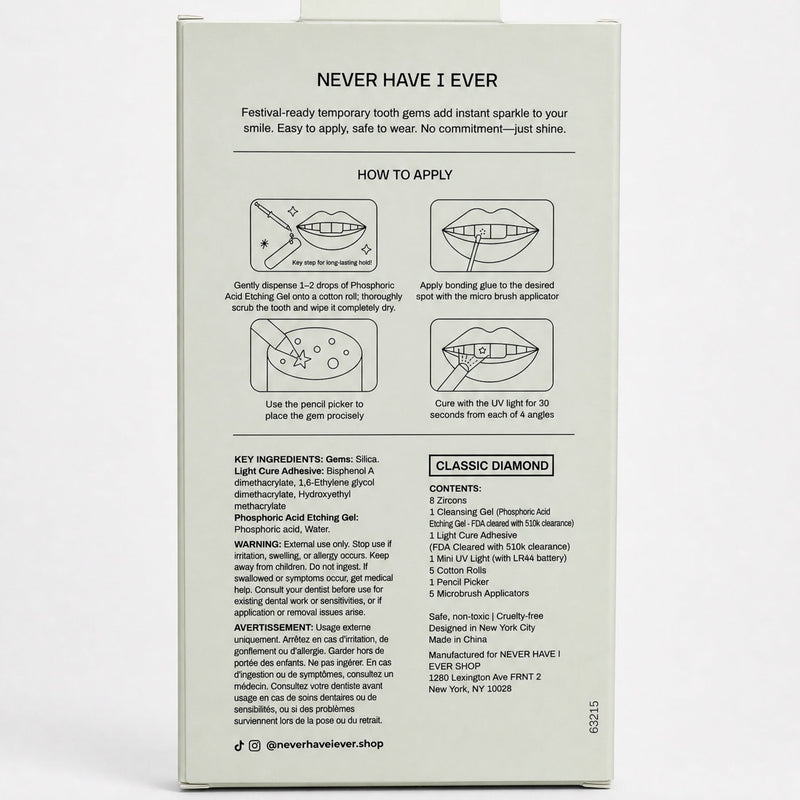 Never Have I Ever Classic Diamond DIY Tooth Gem Kit