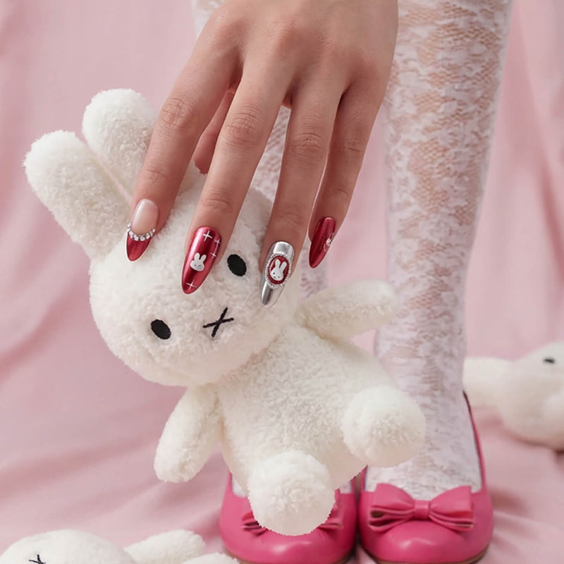 Never Have I Ever Press-On Nails Burgundy Miffy