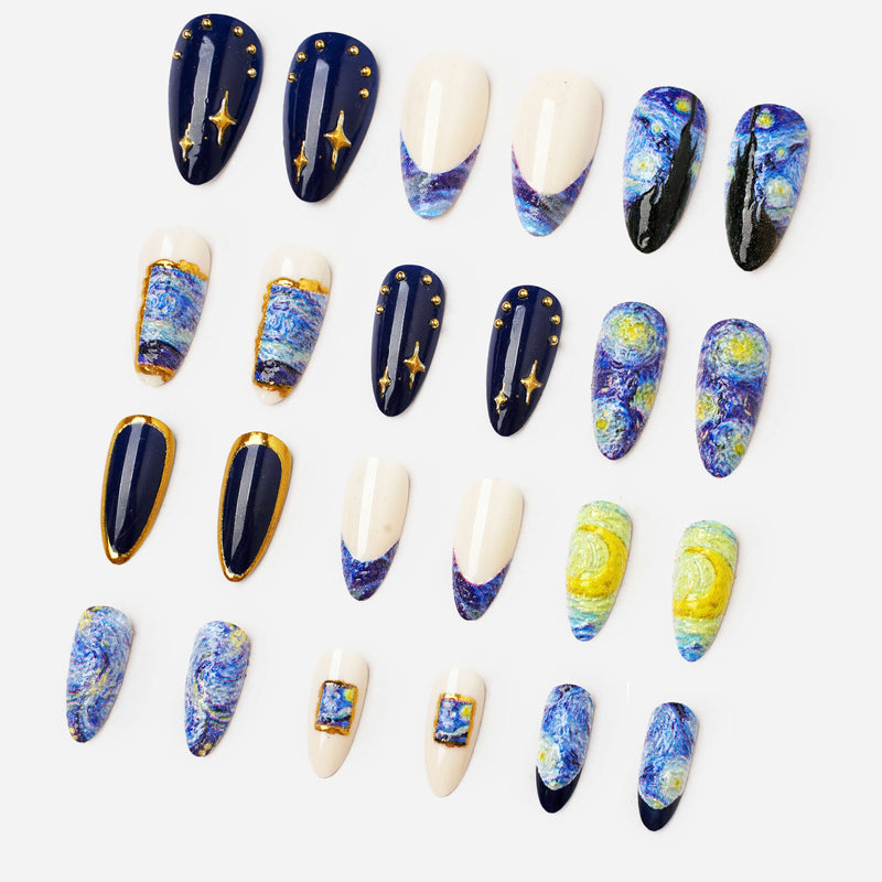 Never Have I Ever Press-On Nails Van Gogh The Starry Night