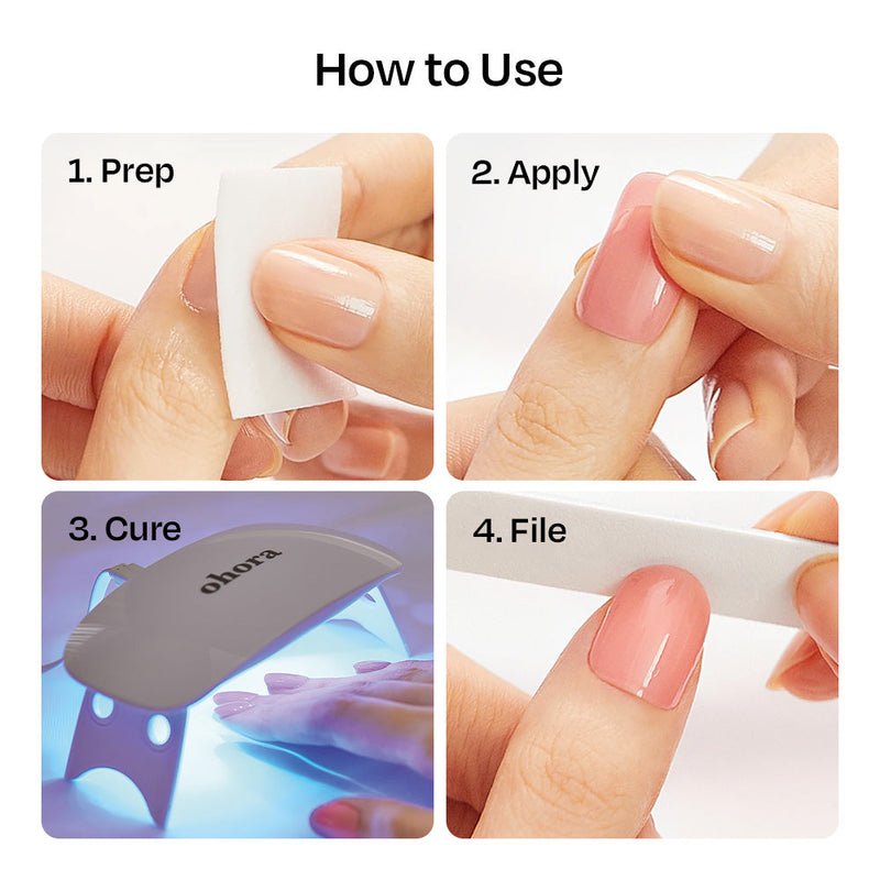 Ohora Semi Cured Gel Nail Strips N Basic Nails No.11, semi-uitgeharde gellak strips, foto 6 van 6