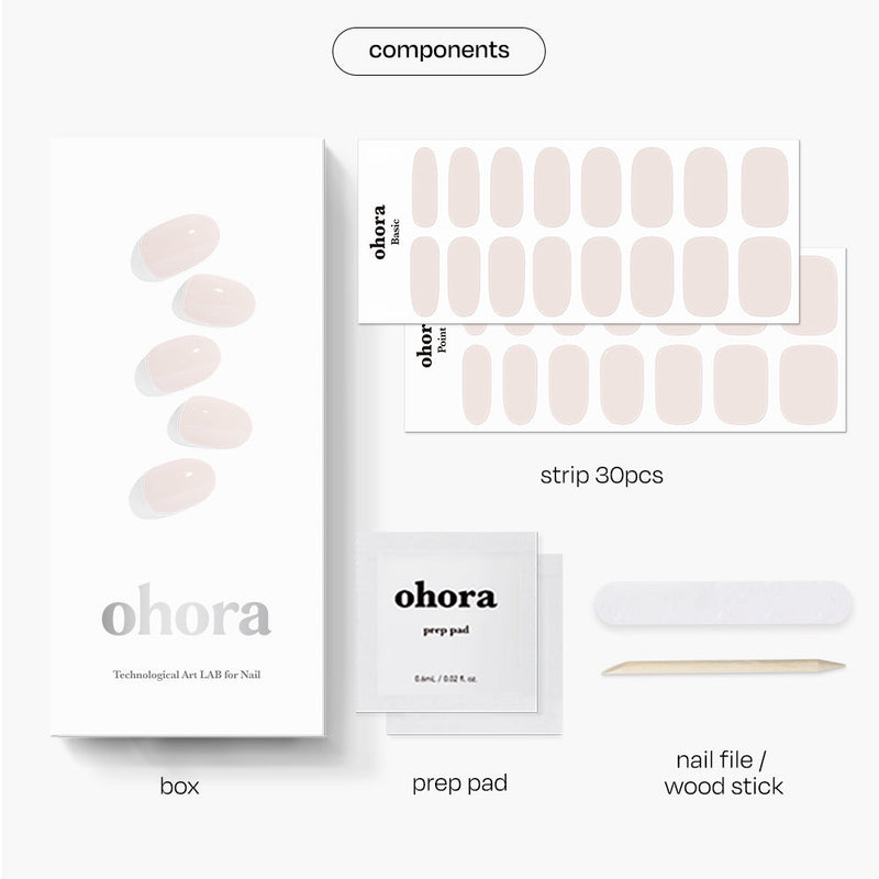 Ohora Semi Cured Gel Nail Strips N Cream Light, semi-uitgeharde gellakstrips, foto 5 van 6