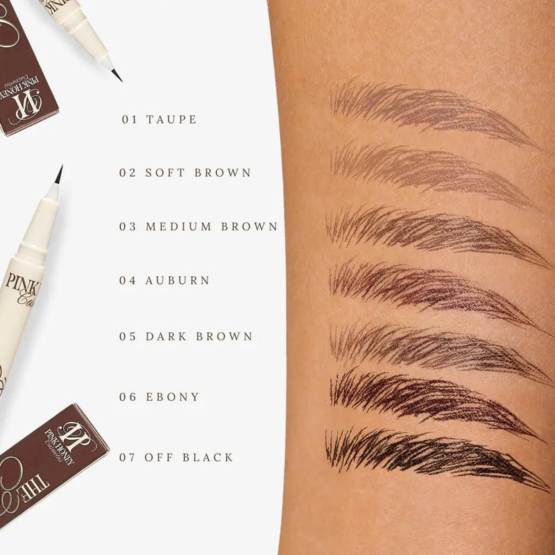 Pink Honey The Brow Detailer Ebony, wenkbrauw pen met ultrafijne punt, foto 2 van 5
