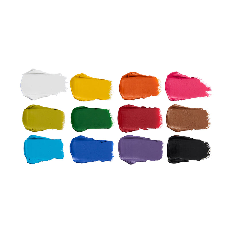 Swatch dei 12 colori in crema della SFX Face Paint Palette