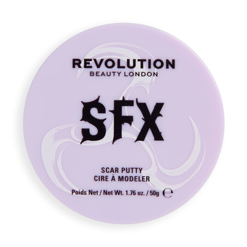 Vasetto lilla SFX Scar Putty da 50 g, vista dall'alto