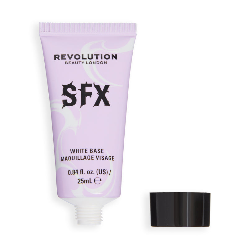 Tubetto SFX White Base Foundation aperto con il tappo accanto