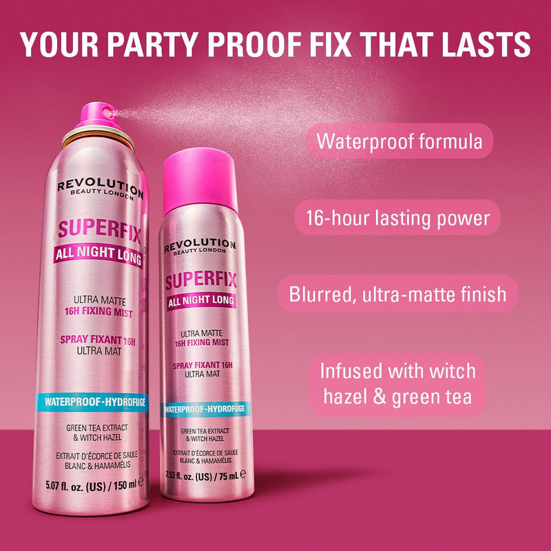 Revolution Superfix All Night Long Waterproof Fixing Mist 150 ml.