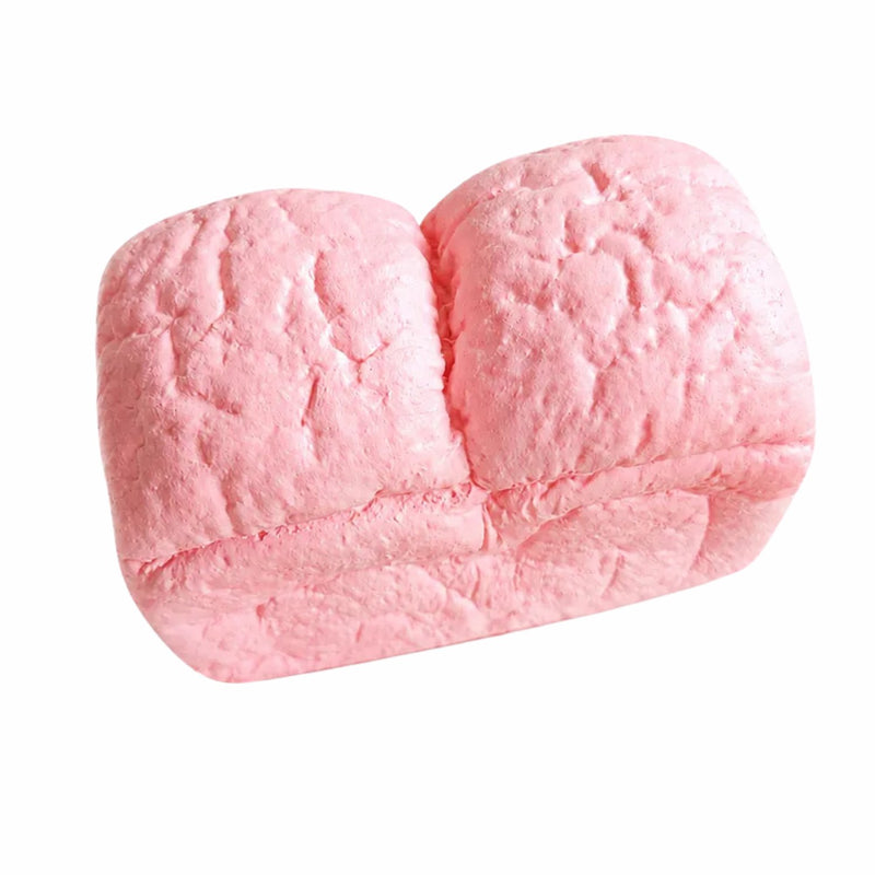 Squishy Realistic Slow Rise Bread Squishy Pink, realistisch broodje dat langzaam zijn vorm terugkrijgt