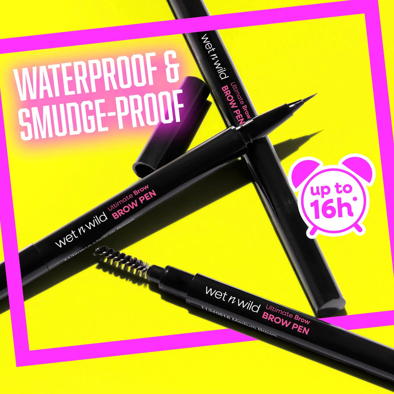 Wet n Wild Ultimate Brow Pen Dark Brown, wenkbrauwpen met een ultra dunne tip en spoolie