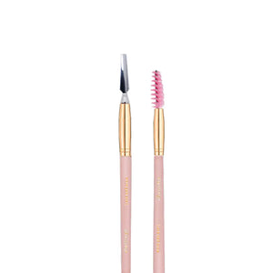 Soft Pink & Gold Brow Sculpting Duo Brush