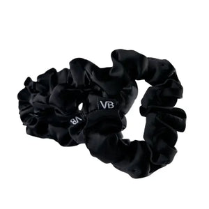 Big Satin Scrunchies Black 6 Pieces