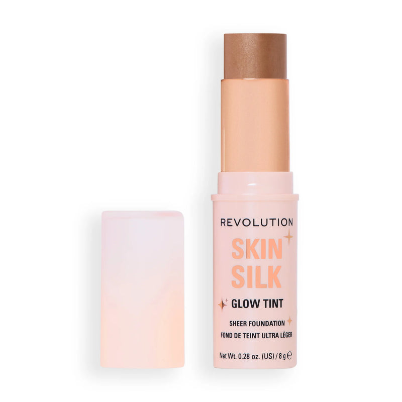 Revolution Skin Silk Glow Tint Sheer Foundation Stick Tan Cool, foundation stick voor een natuurlijke glow