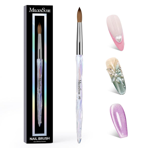 MelodySusie 100% Kolinsky Acrylic Nail Brush Size 8, acrylpenseel voor nagels