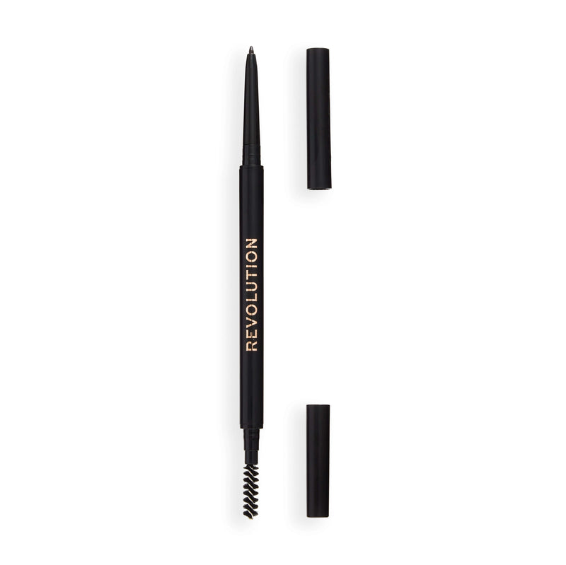 Revolution Precise Brow Pencil Ebony, wenkbrauwpotlood met ultrafijne punt en spoolie