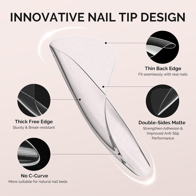 Full Cover Soft Gel Toe Nail Tips Short Square 300pcs