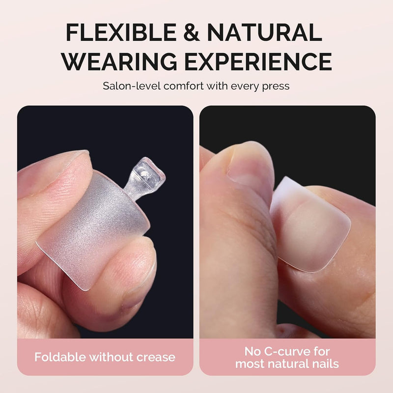 Full Cover Soft Gel Toe Nail Tips Short Square 300pcs