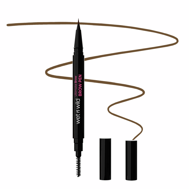 Wet n Wild Ultimate Brow Pen Medium Brown, wenkbrauwpen met spoolie voor natuurlijke, gedefinieerde wenkbrauwen