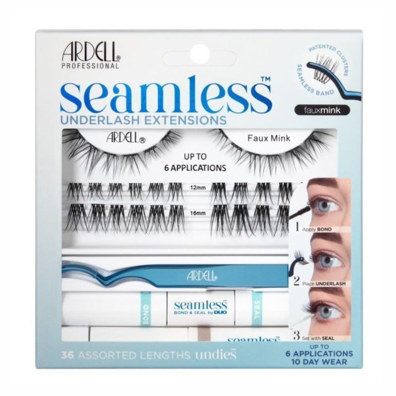Ardell Seamless Underlash Extensions Faux Mink, set met 36 wimperclusters, bond, seal, remover en applicator