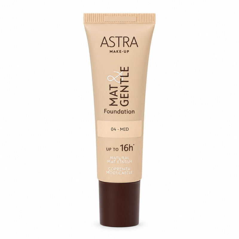 Astra Make Up Mat & Gentle Foundation Mid, vloeibare foundation voor een matte finish